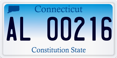 CT license plate AL00216