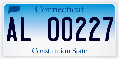 CT license plate AL00227