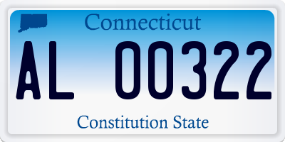 CT license plate AL00322