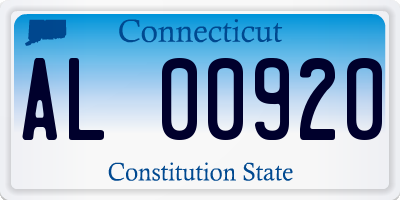 CT license plate AL00920