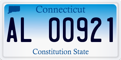 CT license plate AL00921