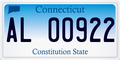 CT license plate AL00922