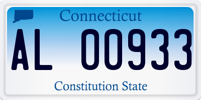 CT license plate AL00933