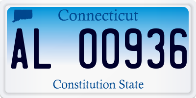 CT license plate AL00936