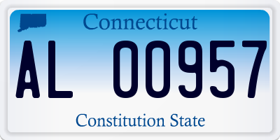 CT license plate AL00957