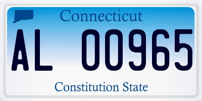 CT license plate AL00965