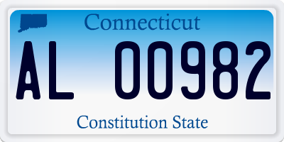 CT license plate AL00982