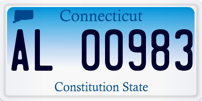 CT license plate AL00983