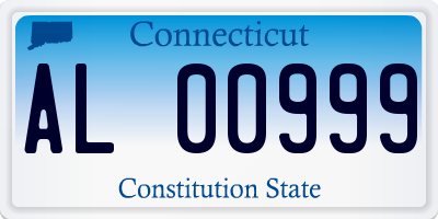 CT license plate AL00999