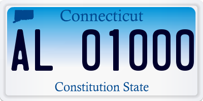 CT license plate AL01000
