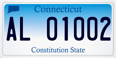 CT license plate AL01002