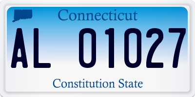 CT license plate AL01027