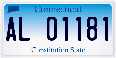 CT license plate AL01181