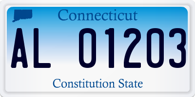 CT license plate AL01203