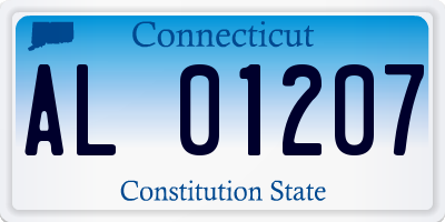 CT license plate AL01207