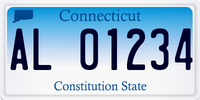 CT license plate AL01234