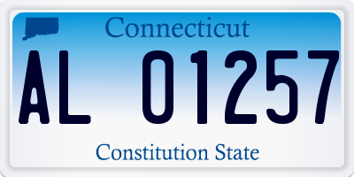 CT license plate AL01257