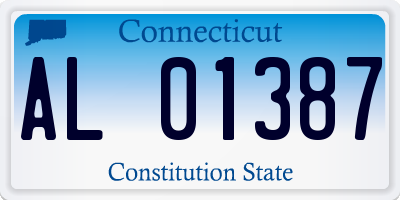 CT license plate AL01387