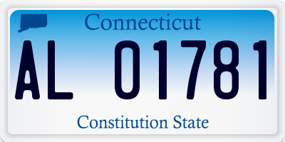 CT license plate AL01781