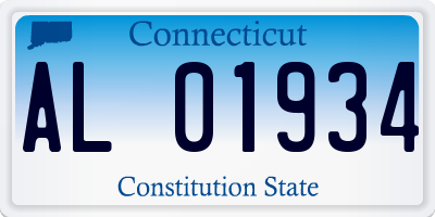 CT license plate AL01934