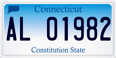 CT license plate AL01982