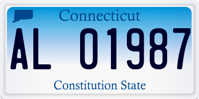 CT license plate AL01987