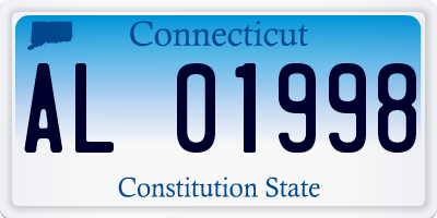CT license plate AL01998