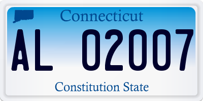 CT license plate AL02007