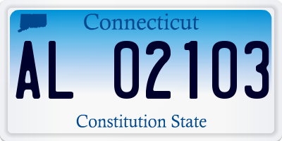 CT license plate AL02103