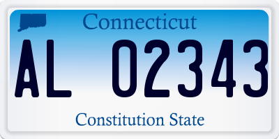CT license plate AL02343
