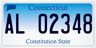CT license plate AL02348