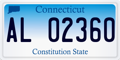 CT license plate AL02360