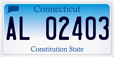 CT license plate AL02403