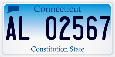 CT license plate AL02567