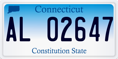 CT license plate AL02647