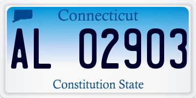 CT license plate AL02903