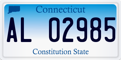 CT license plate AL02985