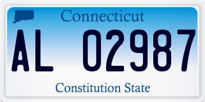 CT license plate AL02987