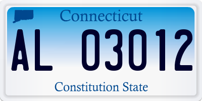 CT license plate AL03012