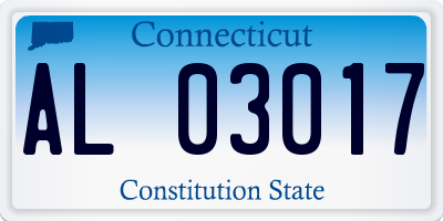 CT license plate AL03017