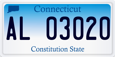CT license plate AL03020