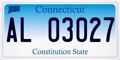 CT license plate AL03027
