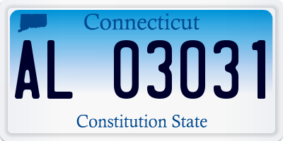 CT license plate AL03031