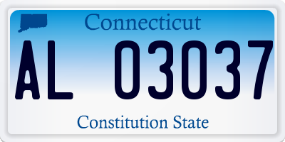 CT license plate AL03037