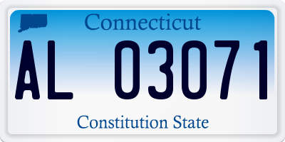 CT license plate AL03071