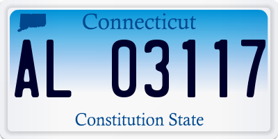 CT license plate AL03117