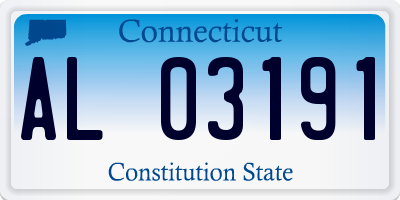 CT license plate AL03191