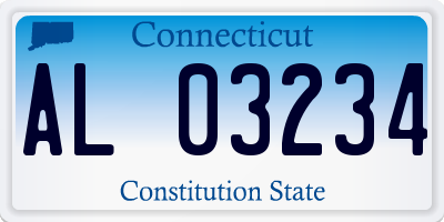 CT license plate AL03234