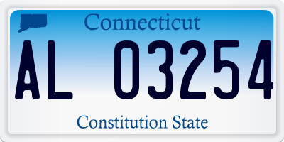 CT license plate AL03254