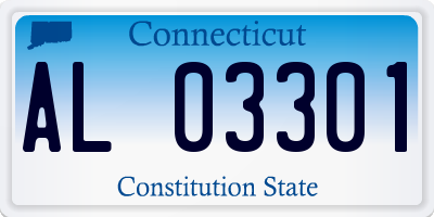 CT license plate AL03301